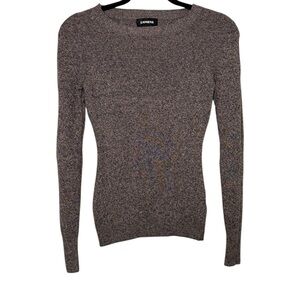 Express Sweater Size Small Heathered Purple Gray Marled Crew Neck